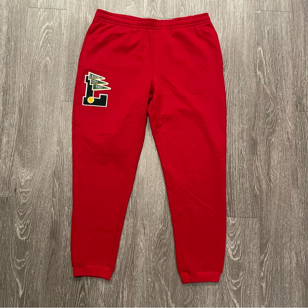 NWT Red Lacoste Sportswear Tapered Jogger for Men Size Large - Picture 3 of 9